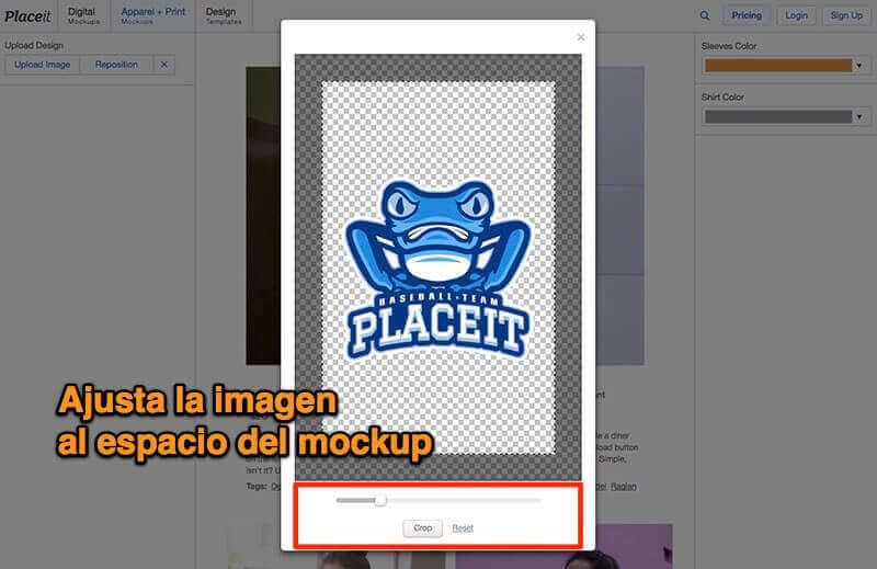 5. Ajusta la imagen al espacio del mockup