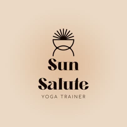 Wellness Logo Maker for a Yoga Trainer With a Sun Graphic