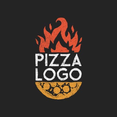 Pizza Restaurant Logo Maker with Fire Clipart 