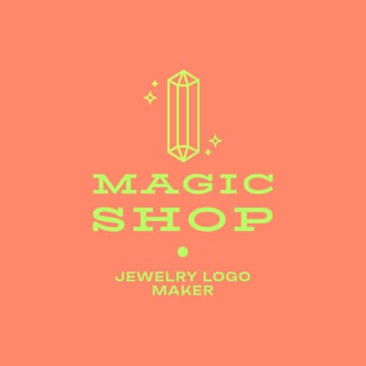 Jewelry Store Logo Generator with a Precious Gem Graphic and a Peach Background