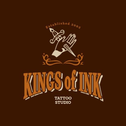 Tattoo Studio Logo Creator Featuring a Hand Holding a Dagger 