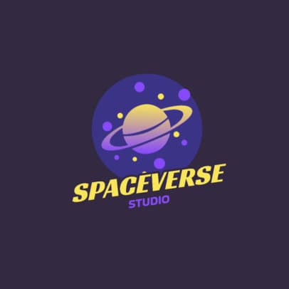 Space Content Creation Studio Logo Creator with a Gradient Planet Graphic