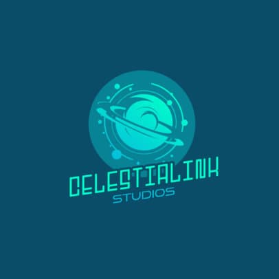 Logo Generator for a Space Content Creation Studio with a Planet Illustration