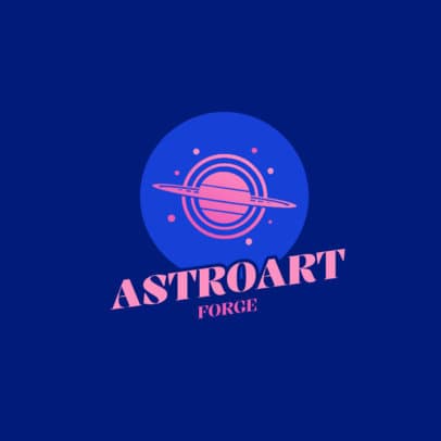 Online Logo Creator with a Planet Graphic for a Space Content Creator