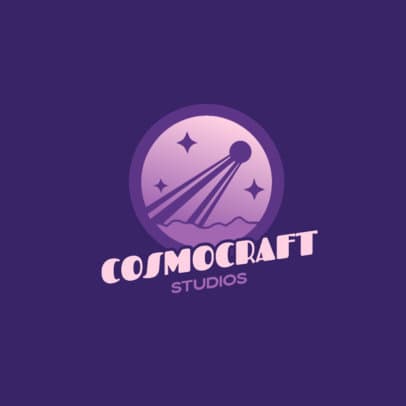 Logo Template with a Cosmos Graphic for a Space Content Creation Studio
