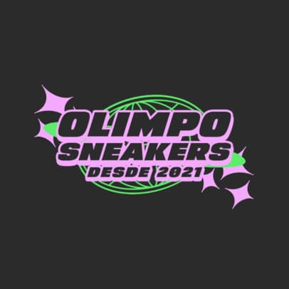 Y2K-Inspired Logo Template for a Sneakers Store with Sparkling Graphics