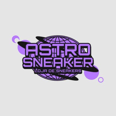 Sneakers Store Logo Generator with Planet Graphics and a Retro Font