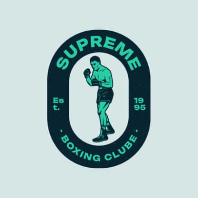 Logo Template for a Boxing Club Featuring a Boxer Graphic
