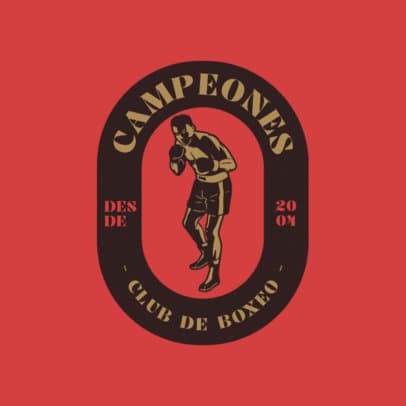 Logo Maker Featuring an Illustrated Boxer for a Boxing Club