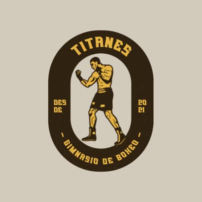Boxing Gym Logo Generator Featuring an Illustrated Boxer
