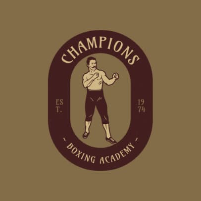 Boxing Academy Logo Creator Featuring a Boxer Illustration