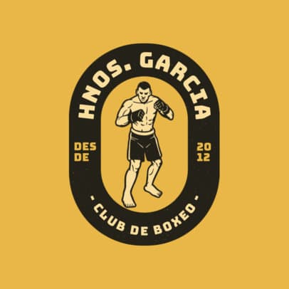 Logo Maker Featuring a Boxer Illustration for a Boxing Club