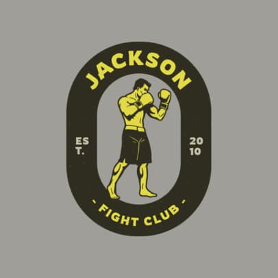 Fight Club Logo Generator Featuring an Illustrated Fighter 