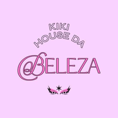 Logo Creator for a Kiki House Featuring Illustrated Makeup Eyes