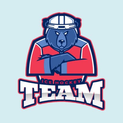 Hockey Logo Maker with a Hockey Bear Mascot Graphic
