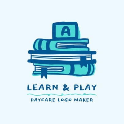 Day Care Logo Template with Book Clipart