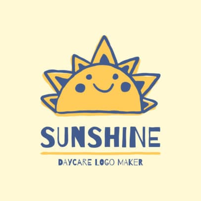 Day Care Logo Maker with a Sunshine Illustration
