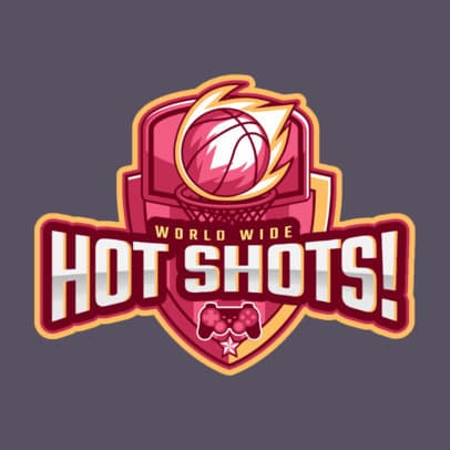 eSports Logo Template for Basketball Video Games 