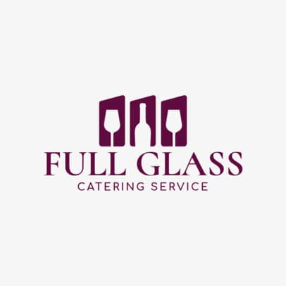 Catering Service Logo Maker with Wine Clipart