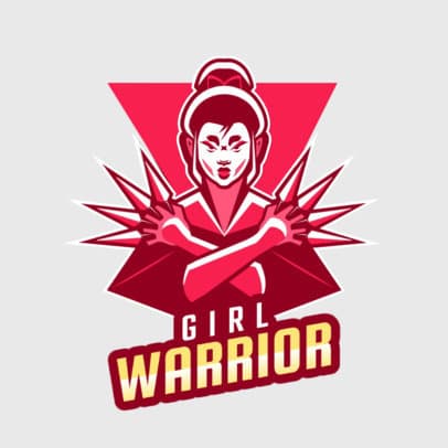 Gaming Logo Maker with a Geisha Warrior Clipart