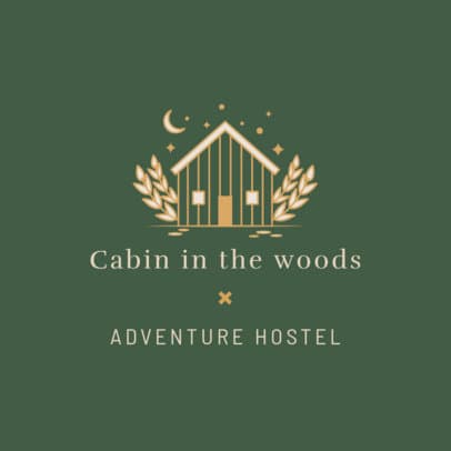 Hostel Logo Maker Featuring a Cabin in the Woods
