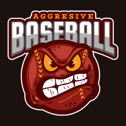 Gaming Logo Template Featuring an Aggressive Baseball Ball