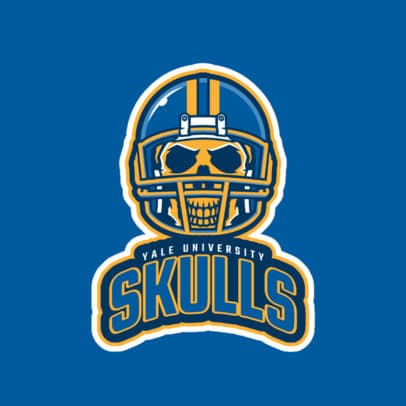 Sports Logo Template Featuring a Skull with a Football Helmet