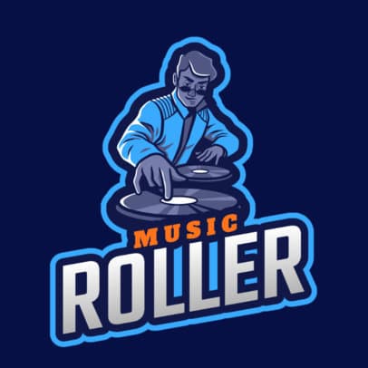 Logo Generator Featuring a DJ Spinnig a Record 