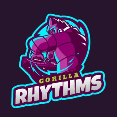 Online Logo Maker for DJs with a Gorilla Clipart