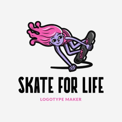 Clothing Brand Logo Maker with a Skater Girl Illustration