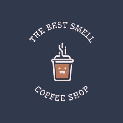 Coffee Shop Online Logo Generator Featuring a Happy Coffee Cup Clipart 