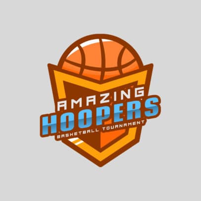 Sports Logo Template for a Basketball Tournament 