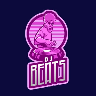 DJ Logo Maker Featuring a Retro Illustration