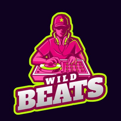 Logo Creator for DJs Featuring an Illustrated Disc Jockey