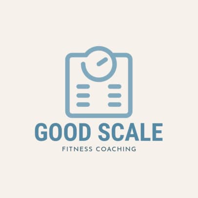Fitness Coach Logo Maker with a Weighing Scale Icon