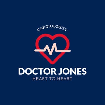 Cardiologist Logo Maker with a Heartbeat Icon