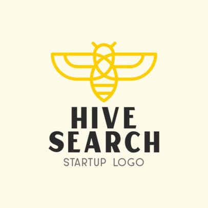 Online Logo Maker for a Startup with a Bee Clipart