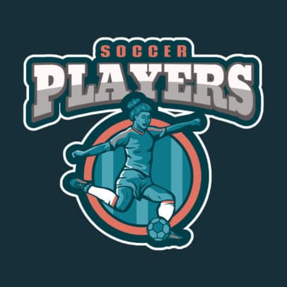 Soccer Team Logo Maker Featuring a Female Player