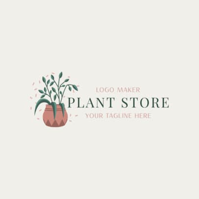 Minimalistic Logo Template for a Plant Store