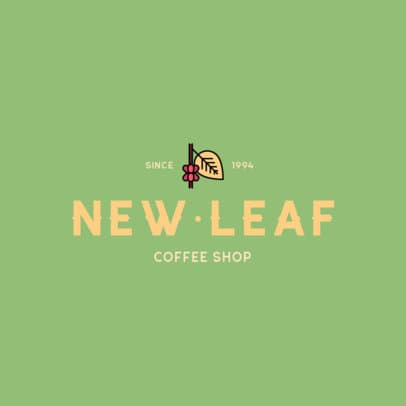 Coffee Shop Logo Maker with a Coffee Leaf Clipart
