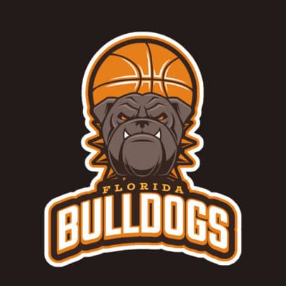 Basketball Team Logo Maker with a Bulldog Clipart
