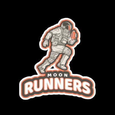 Football Logo Generator Featuring a Running Astronaut