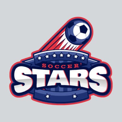 Soccer Team Logo Maker with a Flying Soccer Ball 