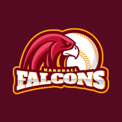 Sports Logo Maker Featuring a Falcon and a Baseball Ball
