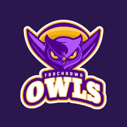 Football Team Logo Maker with a Frightening Owl Mascot
