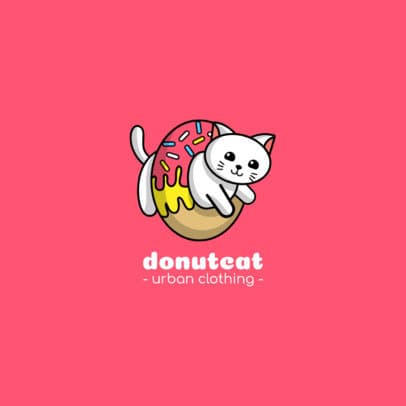 Streetwear Logo Creator Featuring a Cat Stuck in a Donut