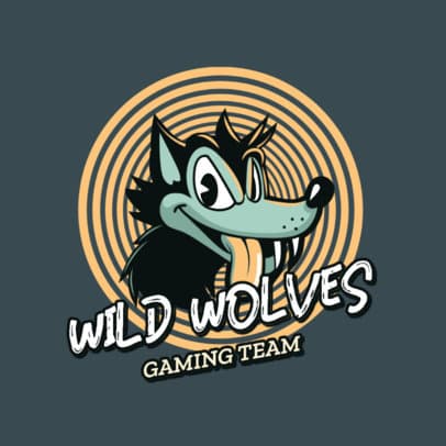 Cuphead-Inspired Gaming Logo Maker with a Wolf Cartoon