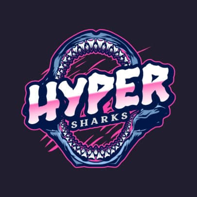 Logo Template for a Gaming Team with a Shark Jaw Graphic