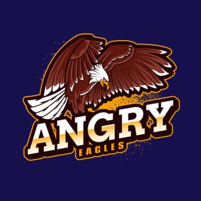 Sports Logo Maker Featuring an Angry Eagle Waving Its Wings