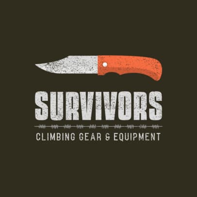 Climbing Equipment Store Logo Maker with a Knife Graphic